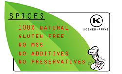 Chef Cherie's Spices are 100% Natural. Gluten Free. With No MSG. No Additives. No Preservatives. Kosher.